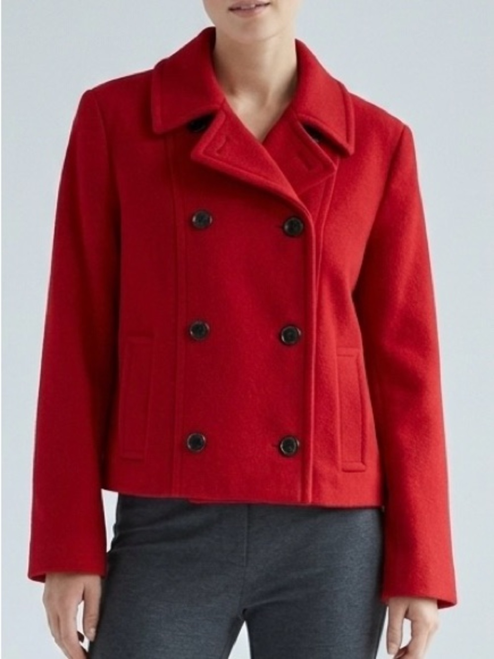 Pendleton Vintage Red Wool Peacoat Jacket Modern Prep Retro